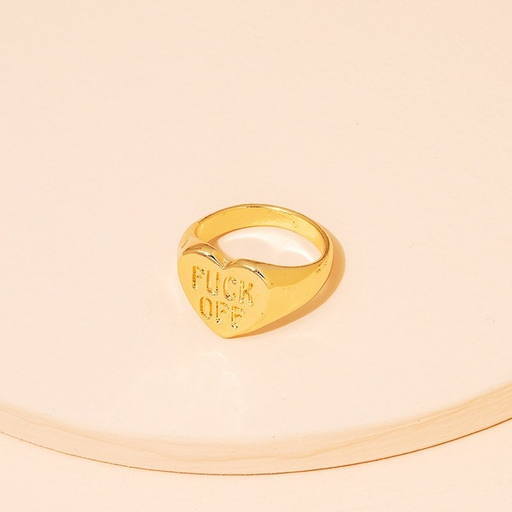 Bulk Jewelry Wholesale gold alloy letter love ring JDC-RS-RXAYN002 Wholesale factory from China YIWU China