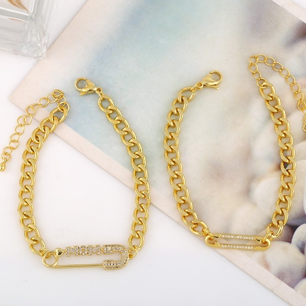 Bulk Jewelry Wholesale gold alloy letter mom paper clip bracelet JDC-BT-AS17 Wholesale factory from China YIWU China