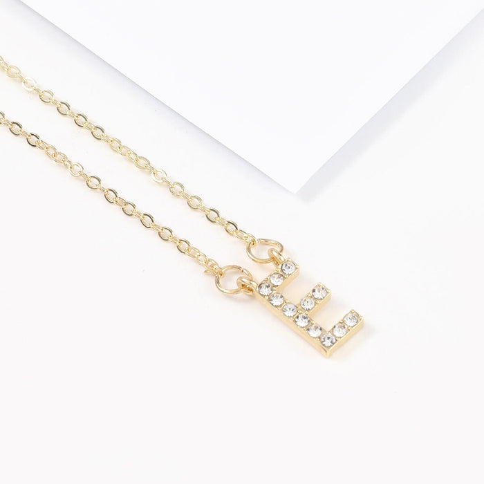 Wholesale gold alloy letter necklace JDC-NE-JL193 Necklaces 氿乐 E Wholesale Jewelry JoyasDeChina Joyas De China