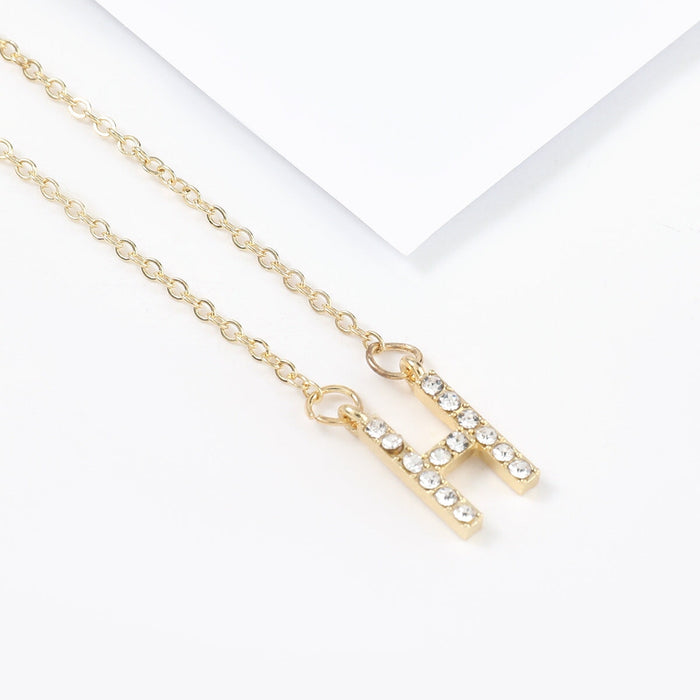 Wholesale gold alloy letter necklace JDC-NE-JL193 Necklaces 氿乐 H Wholesale Jewelry JoyasDeChina Joyas De China