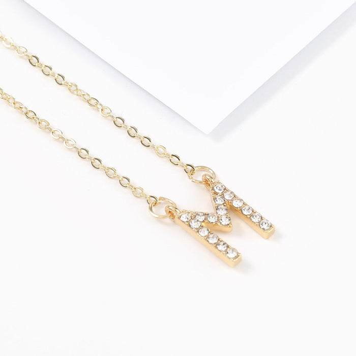 Wholesale gold alloy letter necklace JDC-NE-JL193 Necklaces 氿乐 M Wholesale Jewelry JoyasDeChina Joyas De China