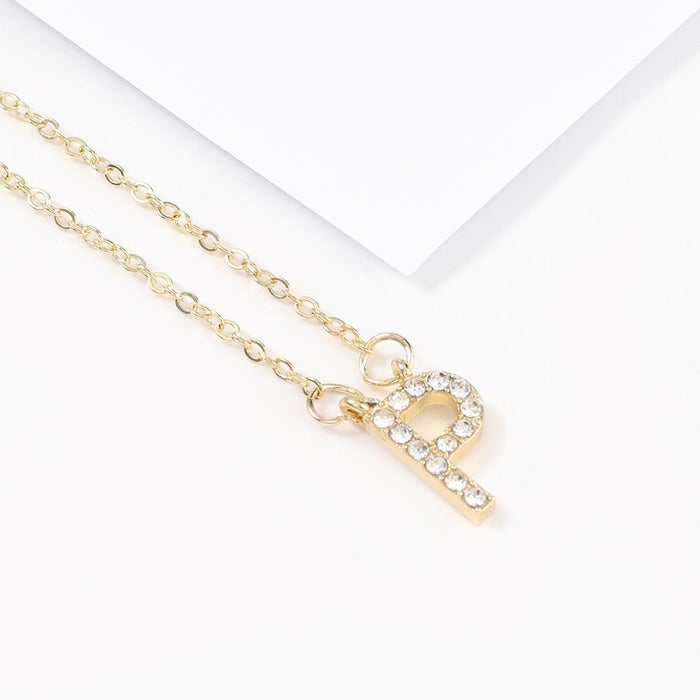 Wholesale gold alloy letter necklace JDC-NE-JL193 Necklaces 氿乐 P Wholesale Jewelry JoyasDeChina Joyas De China
