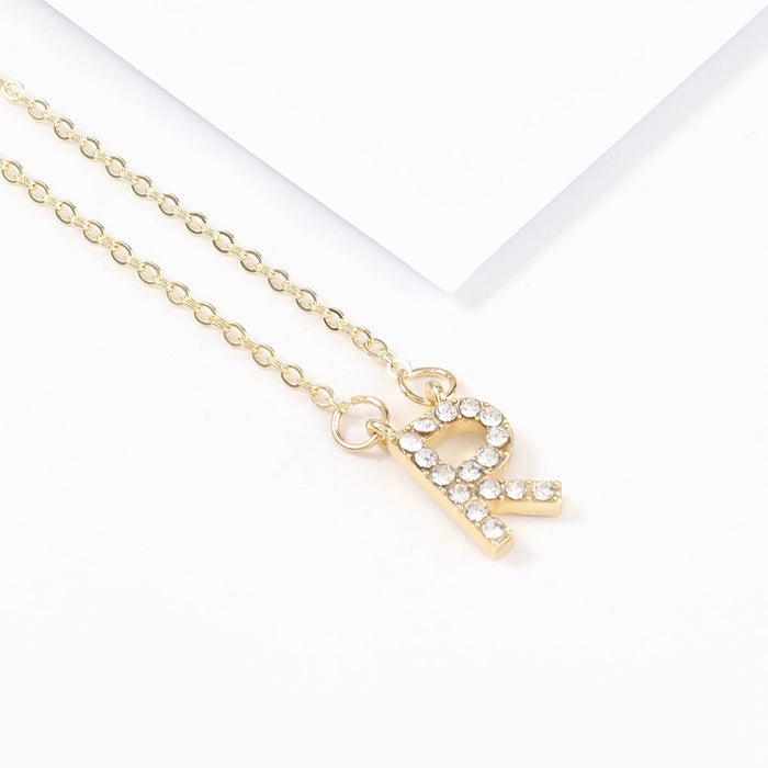 Wholesale gold alloy letter necklace JDC-NE-JL193 Necklaces 氿乐 R Wholesale Jewelry JoyasDeChina Joyas De China