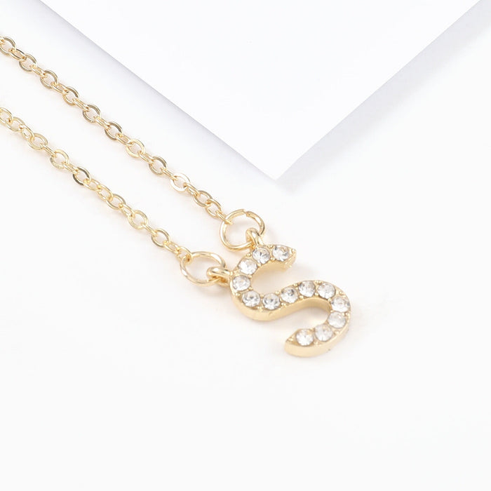 Wholesale gold alloy letter necklace JDC-NE-JL193 Necklaces 氿乐 S Wholesale Jewelry JoyasDeChina Joyas De China