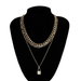 Bulk Jewelry Wholesale gold alloy lock pendant necklace JDC-NE-KunJ085 Wholesale factory from China YIWU China