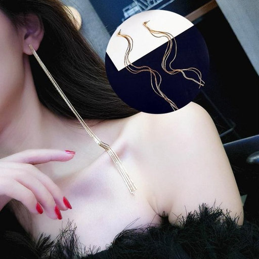 Bulk Jewelry Wholesale gold alloy long chain tassel earrings JDC-ES-RL145 Wholesale factory from China YIWU China
