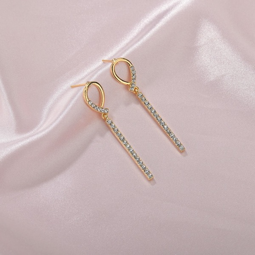 Bulk Jewelry Wholesale gold alloy long one word Earrings JDC-ES-bq127 Wholesale factory from China YIWU China