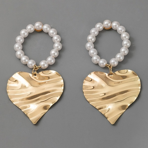 Bulk Jewelry Wholesale gold alloy love circle pearl earrings JDC-ES-C109 Wholesale factory from China YIWU China