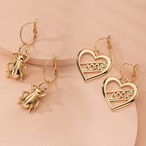 Bulk Jewelry Wholesale gold alloy love earrings JDC-ES-GSAYN002 Wholesale factory from China YIWU China