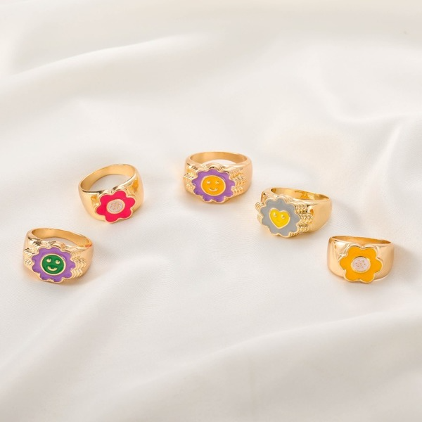 Bulk Jewelry Wholesale gold alloy love flower ring JDC-RS-RXD001 Wholesale factory from China YIWU China
