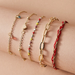 Bulk Jewelry Wholesale gold alloy love red string woven bracelet set of 5 JDC-BT-C038 Wholesale factory from China YIWU China