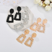 Bulk Jewelry Wholesale gold alloy matte relief trapezoidal Earrings JDC-ES-bq084 Wholesale factory from China YIWU China