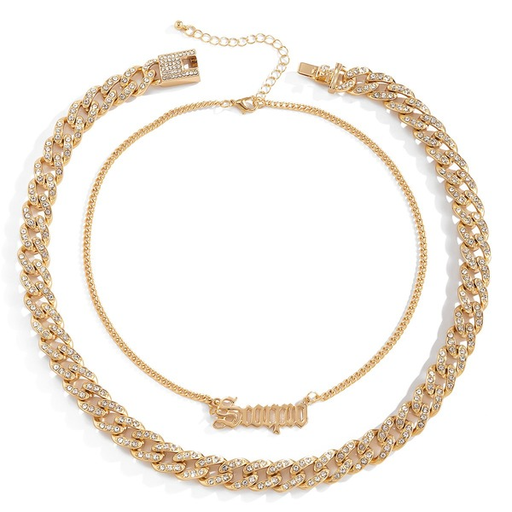 Bulk Jewelry Wholesale gold alloy minimalist letter pendant necklace female JDC-NE-KunJ072 Wholesale factory from China YIWU China