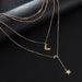 Bulk Jewelry Wholesale gold alloy moon-encrusted pentagram multi-layer necklace JDC-NE-C091 Wholesale factory from China YIWU China