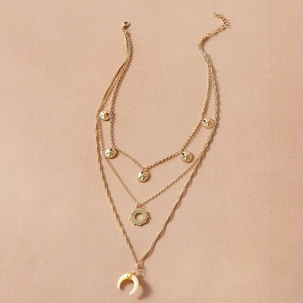 Bulk Jewelry Wholesale gold alloy moon pearl necklace JDC-NE-C053 Wholesale factory from China YIWU China