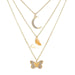Wholesale gold alloy moon three-layer necklace JDC-NE-SF078 Necklace 少峰 Wholesale Jewelry JoyasDeChina Joyas De China