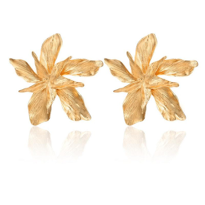 Wholesale gold alloy multi-layer flower and flower earrings JDC-ES-C050 Earrings JoyasDeChina golden Wholesale Jewelry JoyasDeChina Joyas De China