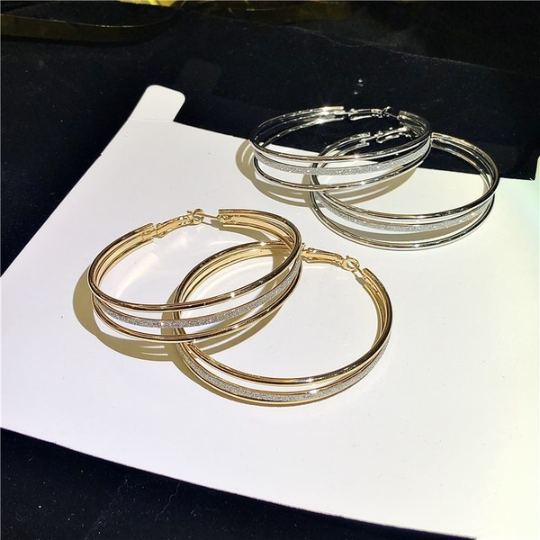 Bulk Jewelry Wholesale gold alloy multi-layer matte circle earrings JDC-ES-RL177 Wholesale factory from China YIWU China