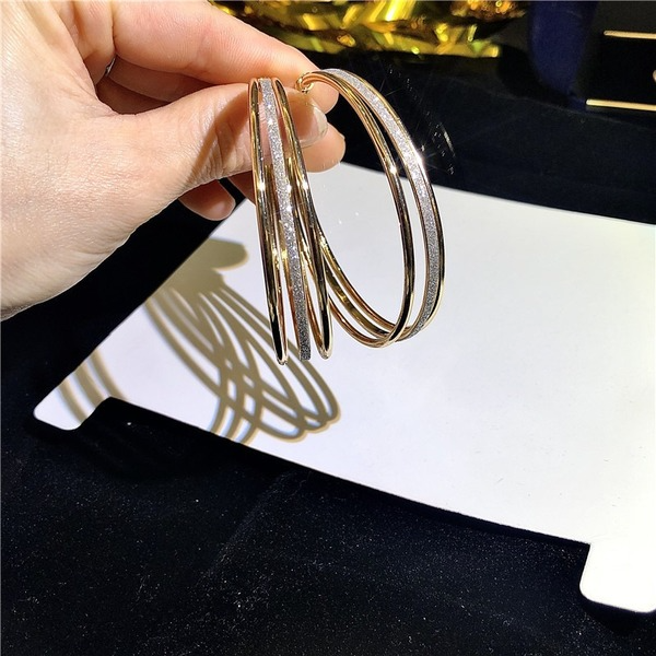 Bulk Jewelry Wholesale gold alloy multi-layer matte circle earrings JDC-ES-RL177 Wholesale factory from China YIWU China