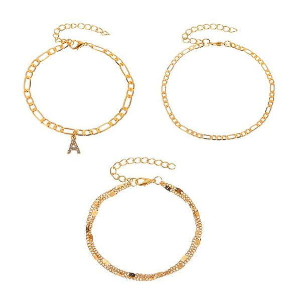Bulk Jewelry Wholesale gold alloy multilayer anklet JDC-AS-A15 Wholesale factory from China YIWU China