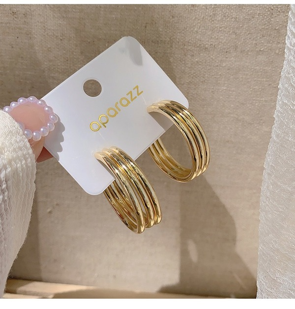 Bulk Jewelry Wholesale gold alloy multilayer Circle Earrings JDC-ES-sf060 Wholesale factory from China YIWU China