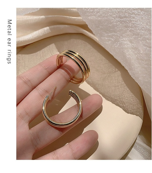 Bulk Jewelry Wholesale gold alloy multilayer Circle Earrings JDC-ES-sf060 Wholesale factory from China YIWU China
