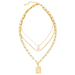 Bulk Jewelry Wholesale gold alloy multilayer necklace pearl relief Pendant Necklace JDC-NE-F321 Wholesale factory from China YIWU China