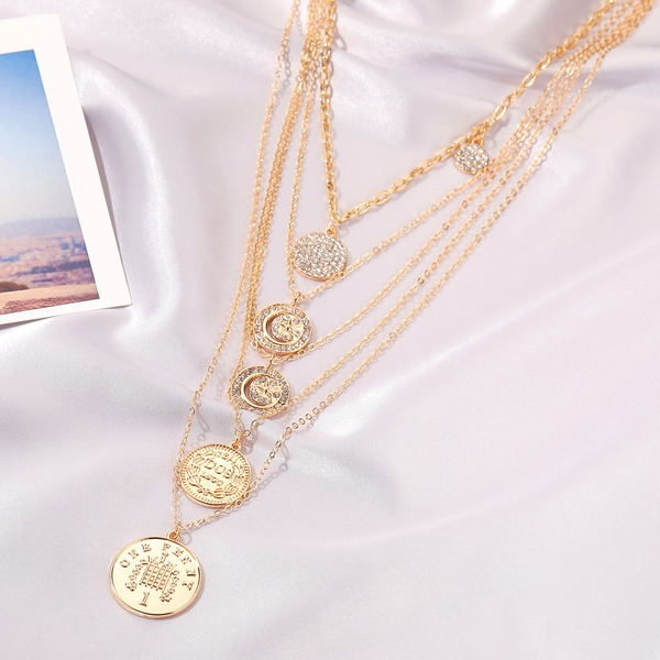 Bulk Jewelry Wholesale gold alloy multilayer necklaces JDC-NE-A359 Wholesale factory from China YIWU China