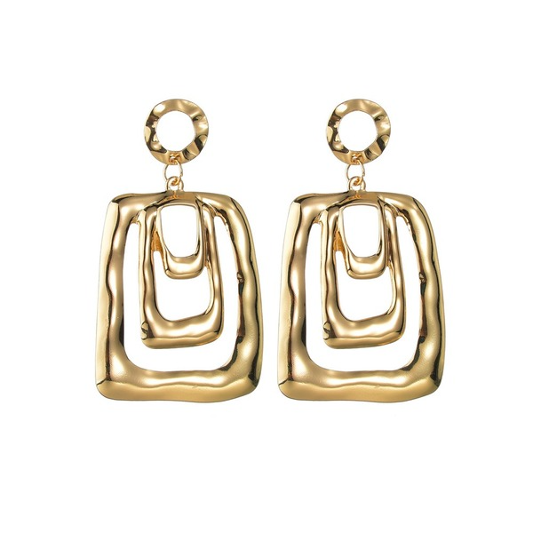 Bulk Jewelry Wholesale gold alloy multilayer Square Earrings JDC-ES-bq176 Wholesale factory from China YIWU China