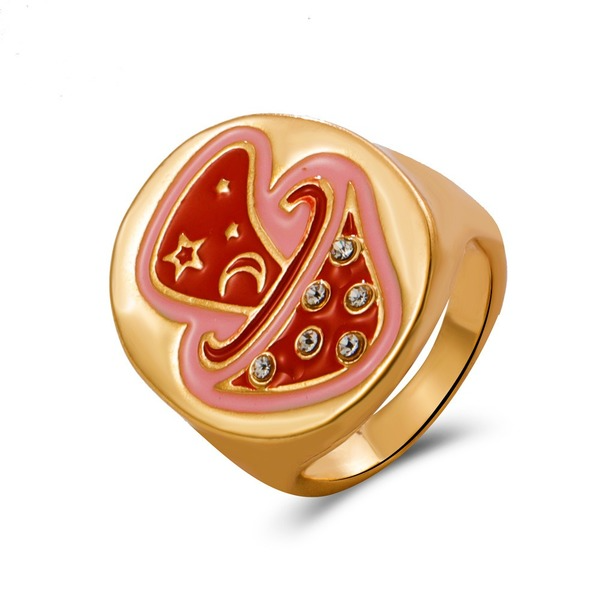 Bulk Jewelry Wholesale gold alloy mushroom ring JDC-RS-D021 Wholesale factory from China YIWU China