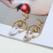 Bulk Jewelry Wholesale gold alloy natural shell Earrings JDC-ES-bq148 Wholesale factory from China YIWU China