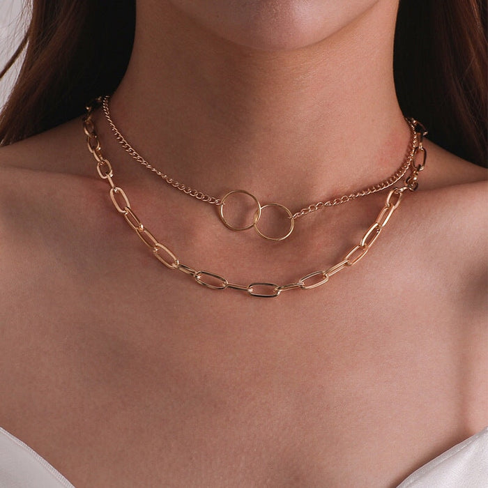 Wholesale Gold Alloy Necklace JDC-NE-F605 Necklaces 韩之尚 C11-01-12 alloy Wholesale Jewelry JoyasDeChina Joyas De China