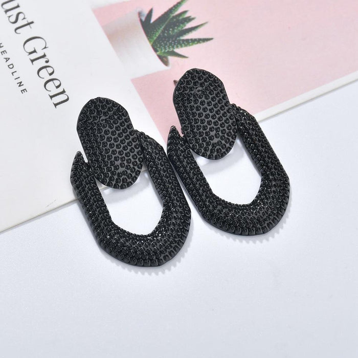 Bulk Jewelry Wholesale gold alloy pattern oval Earrings JDC-ES-bq092 Wholesale factory from China YIWU China