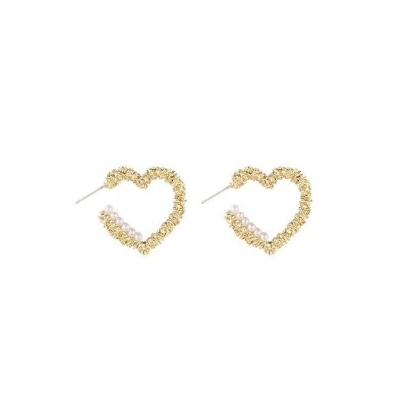 Bulk Jewelry Wholesale gold alloy peach heart love set pearl Earrings JDC-ES-bq008 Wholesale factory from China YIWU China