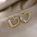 Bulk Jewelry Wholesale gold alloy peach heart love set pearl Earrings JDC-ES-bq008 Wholesale factory from China YIWU China