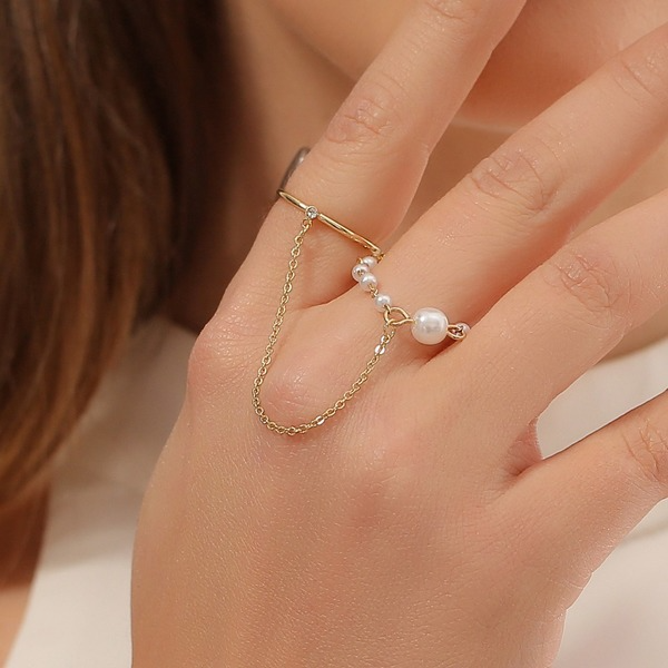Bulk Jewelry Wholesale gold alloy Pearl ring female JDC-RS-D007 Wholesale factory from China YIWU China