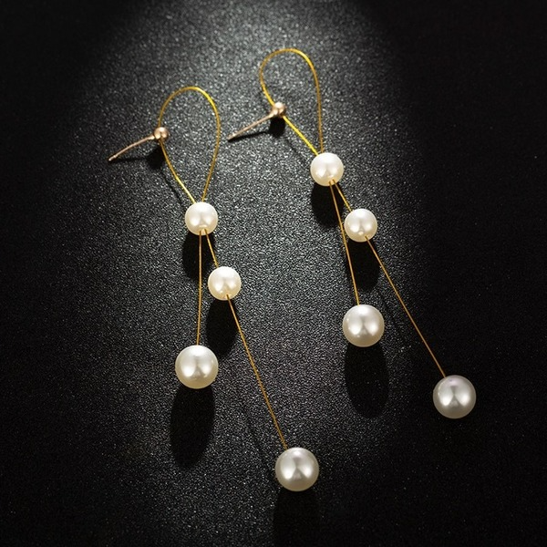 Bulk Jewelry Wholesale gold alloy pearl tassel earrings JDC-ES-RL086 Wholesale factory from China YIWU China