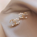 Bulk Jewelry Wholesale gold alloy petal pearl earrings JDC-ES-RL176 Wholesale factory from China YIWU China