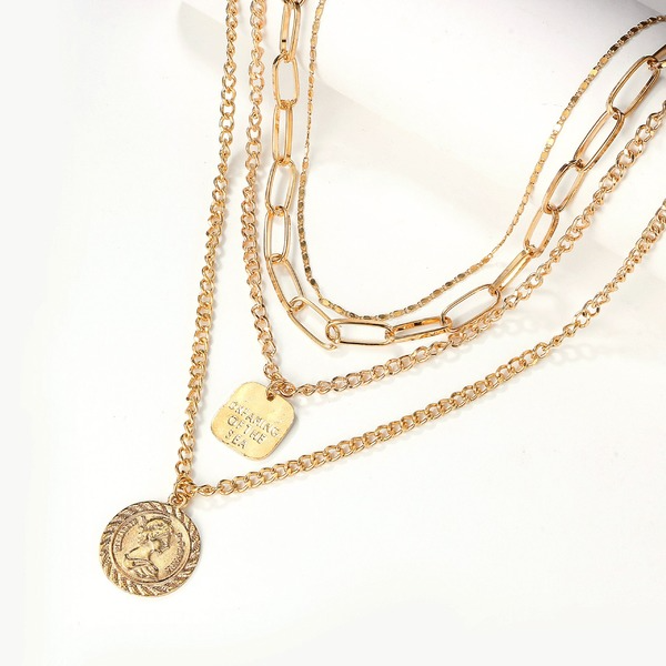 Bulk Jewelry Wholesale gold alloy portrait coin pendant necklace JDC-NE-C085 Wholesale factory from China YIWU China