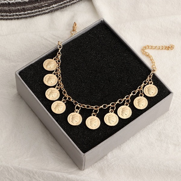 Bulk Jewelry Wholesale gold alloy portrait pendant foot chain  JDC-AS-e046 Wholesale factory from China YIWU China