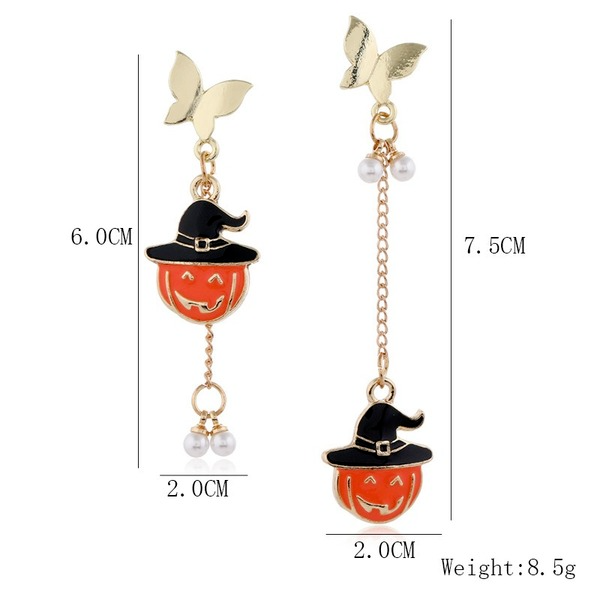 Bulk Jewelry Wholesale gold alloy pumpkin drop oil pendant earrings JDC-ES-ZL003 Wholesale factory from China YIWU China