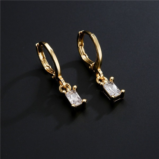 Bulk Jewelry Wholesale gold alloy rectangular small square diamond Zircon Earrings JDC-ES-ag043 Wholesale factory from China YIWU China