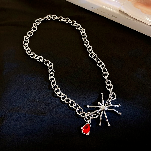 Bulk Jewelry Wholesale gold alloy red crystal pendant necklace JDC-NE-BY005 Wholesale factory from China YIWU China