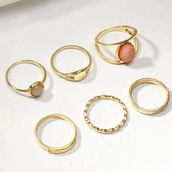 Bulk Jewelry Wholesale gold alloy resin egg ring JDC-RS-e077 Wholesale factory from China YIWU China
