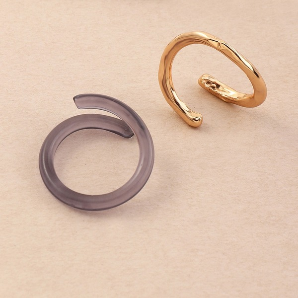 Bulk Jewelry Wholesale gold alloy resin irregular personality ring JDC-RS-e045 Wholesale factory from China YIWU China