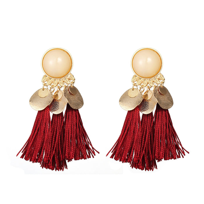 Bulk Jewelry Wholesale gold alloy resin tassel bohemian style ear accessories  JDC-ES-F333 Wholesale factory from China YIWU China