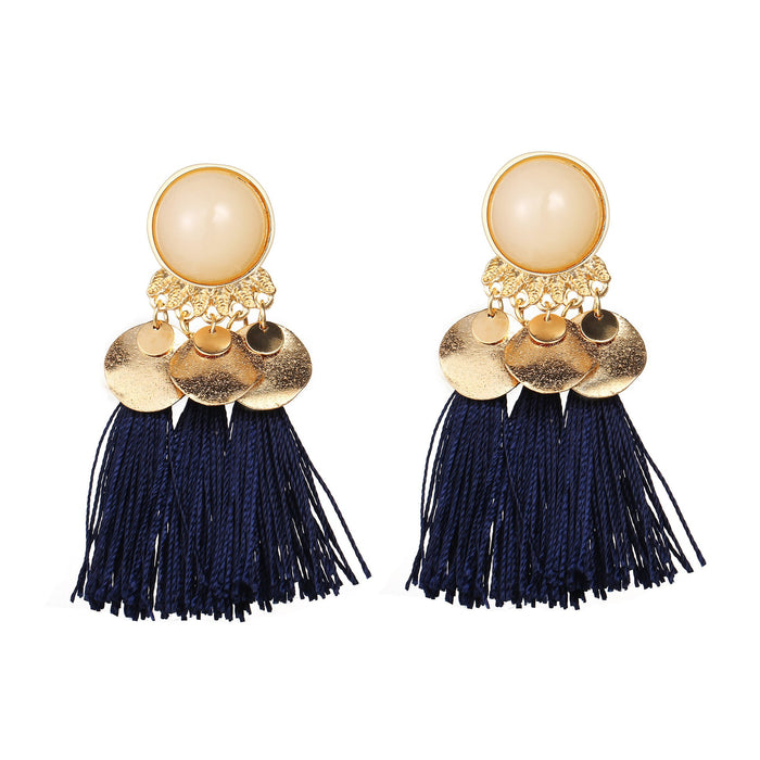 Bulk Jewelry Wholesale gold alloy resin tassel bohemian style ear accessories  JDC-ES-F333 Wholesale factory from China YIWU China
