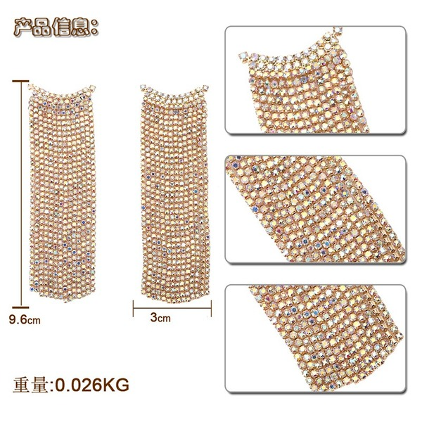 Bulk Jewelry Wholesale gold alloy rhinestone tassel earrings JDC-ES-V20 Wholesale factory from China YIWU China