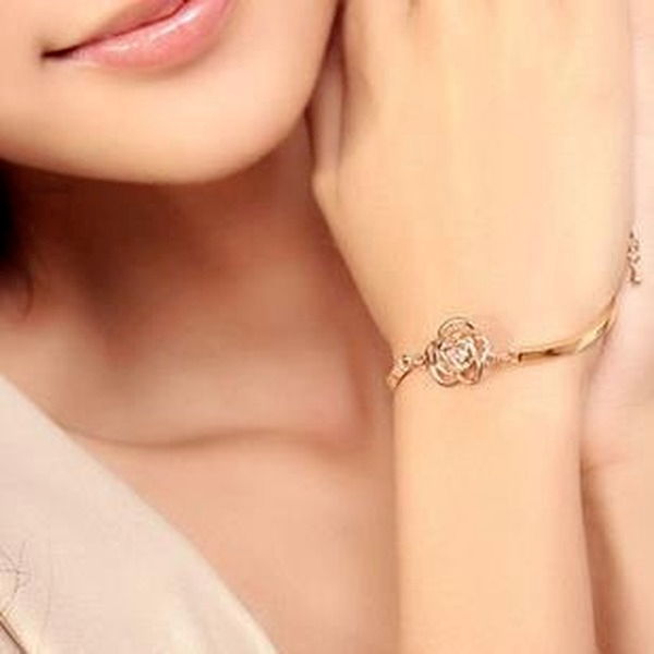 Bulk Jewelry Wholesale gold alloy Rose Bracelet JDC-BT-RL013 Wholesale factory from China YIWU China
