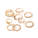 Bulk Jewelry Wholesale gold alloy rose leaves micro diamond ring set of 9 JDC-RS-C094 Wholesale factory from China YIWU China